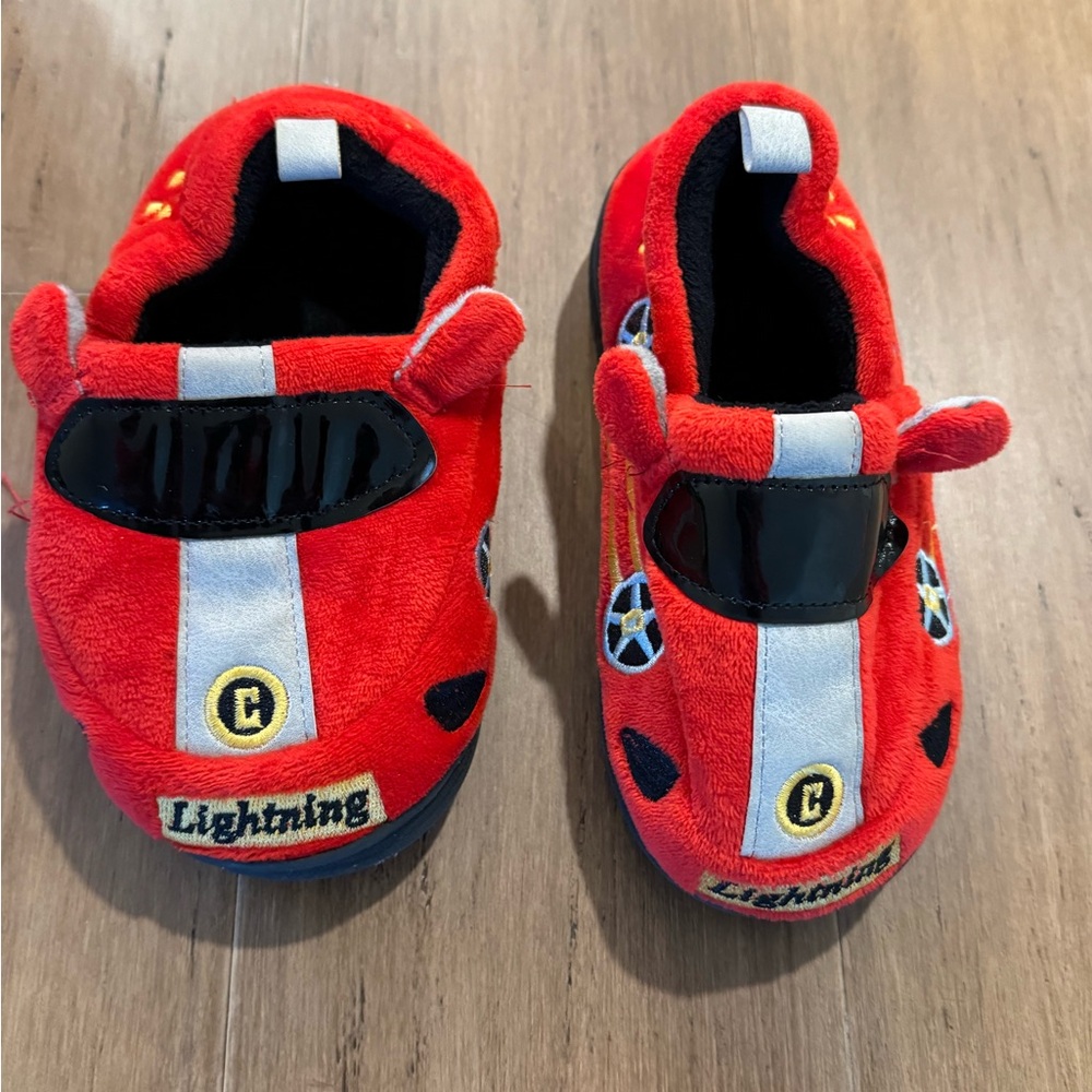 Red Kids Racecar Slippers